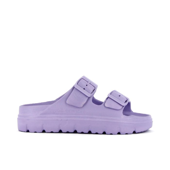 Ciabatte lilla in gomma da mare con doppia fibbia