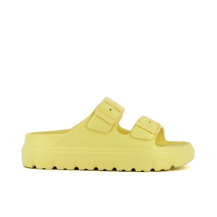 Ciabatte gialle in gomma da mare con doppia fibbia
