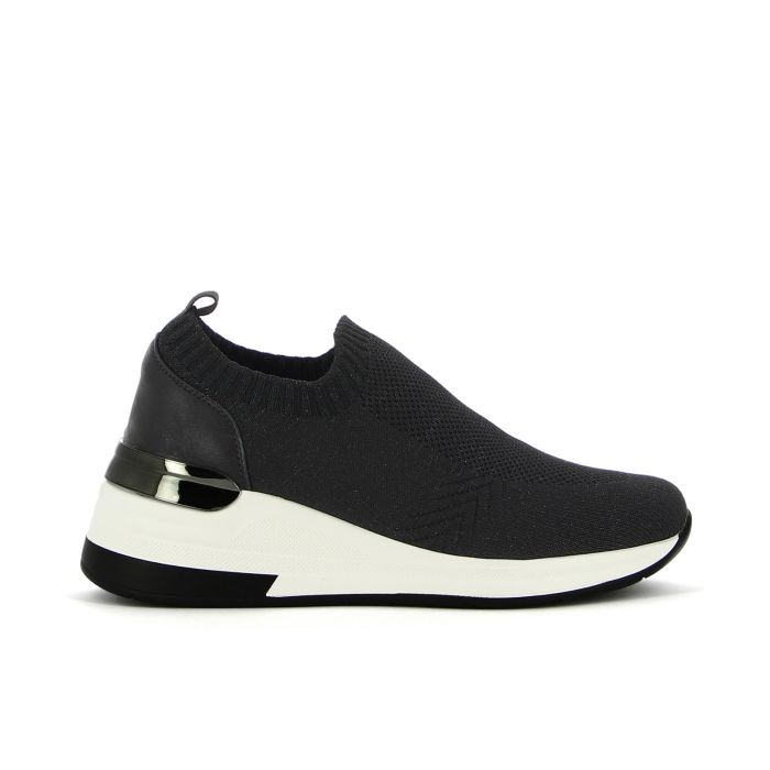 Sneakers a calzino nere slip-on senza lacci con glitter e suola memory foam