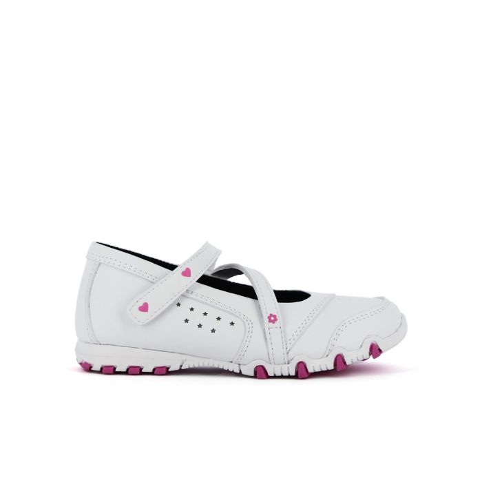 Ballerine sportive bianche da bambina con velcro
