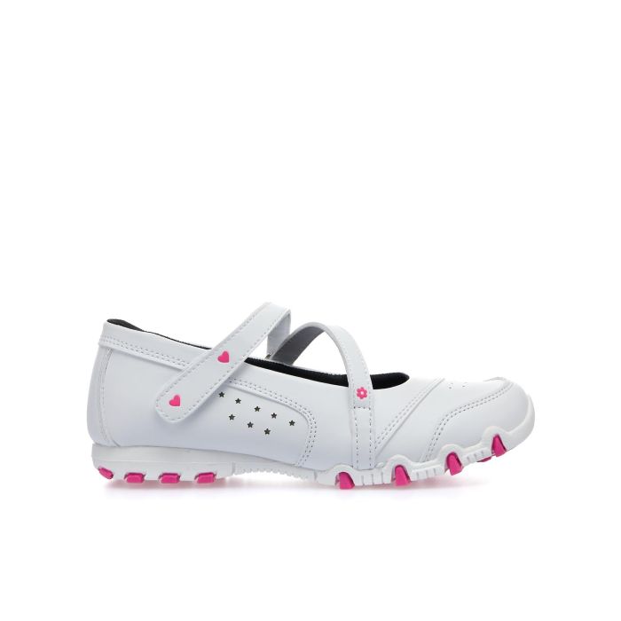 Ballerine bianche sportive con velcro