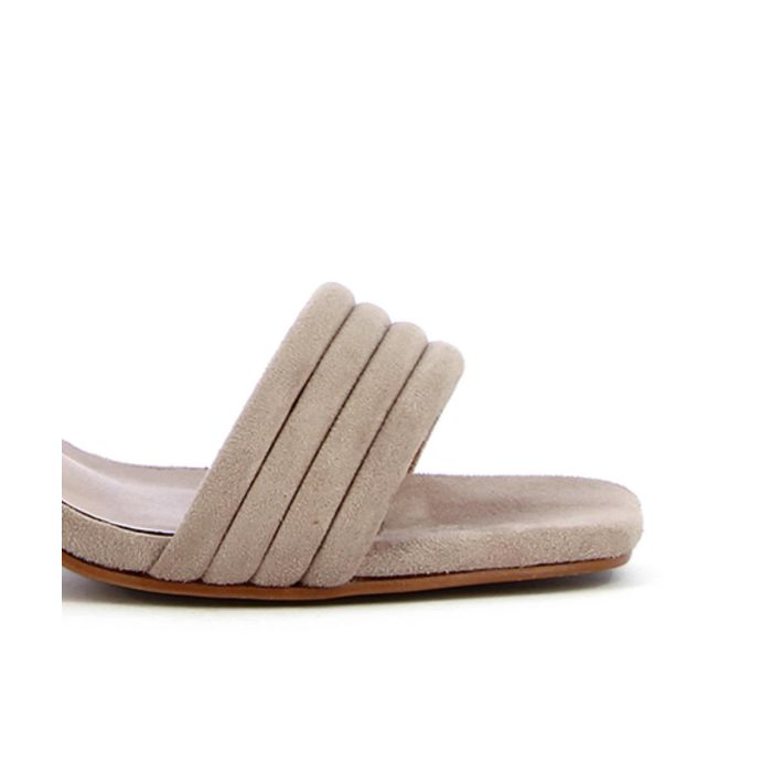 Sandali Con Tacco Blocco Allegra K, Allacciati, Cinturino Alla Caviglia, Punta Aperta, Colore Camoscio Sintetico, Tacco 10,2 Cm - 3