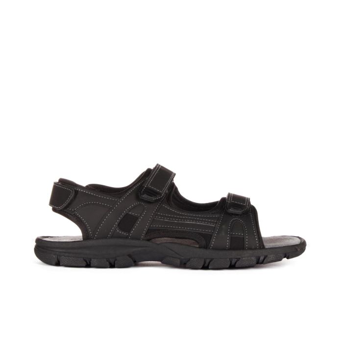 Sandali grigi con velcro e cuciture