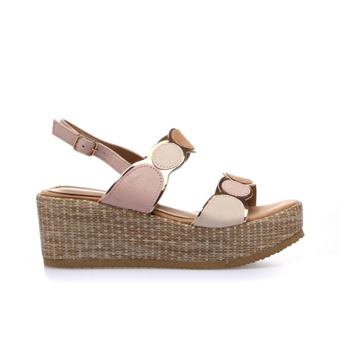 Sandali rosa con zeppa