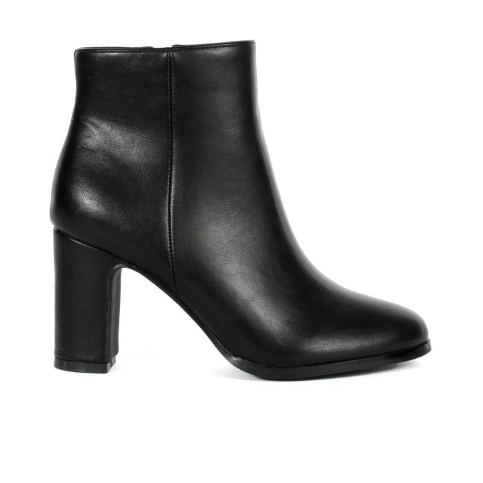 Stivaletti neri con tacco e zip