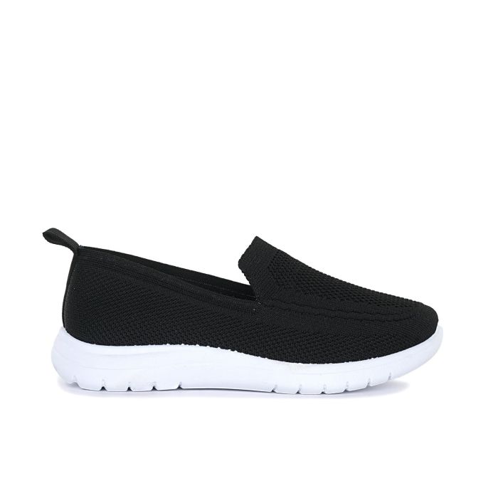Scarpe slip-on nere in tessuto