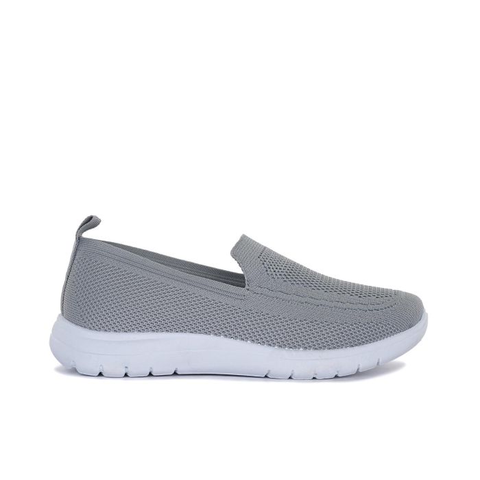 Scarpe slip-on grigie in tessuto