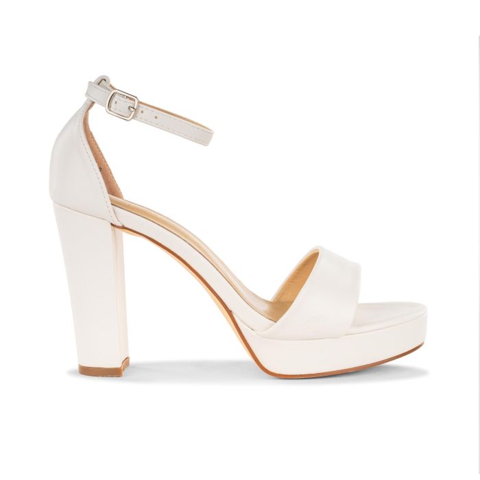 Sandali bianchi con tacco alto da donna