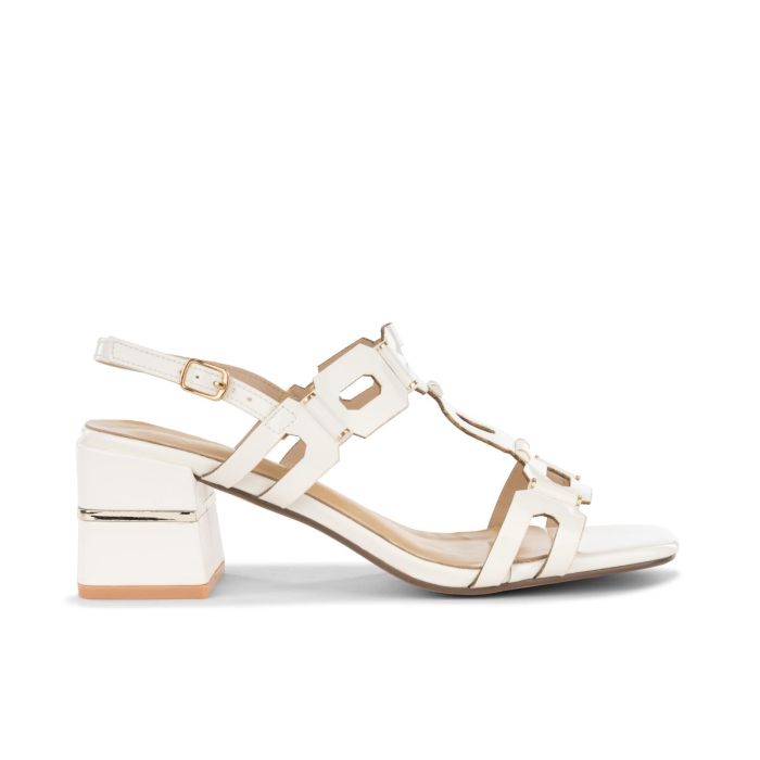 Sandali bianchi con tacco da donna