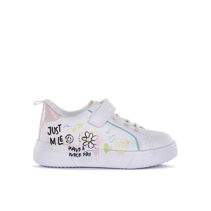 Sneakers bianche da bimba con disegni