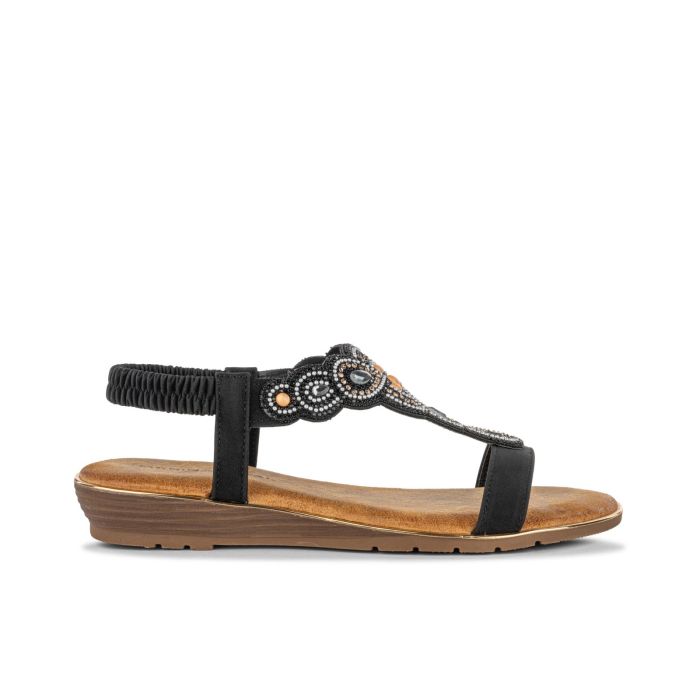 Sandali con zeppa neri da donna