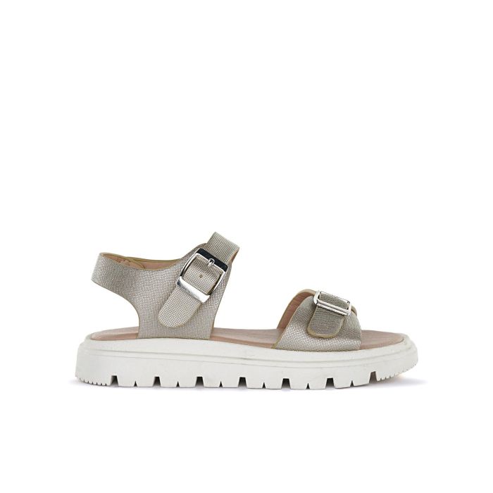 Sandali oro da bambina con doppia fibbia