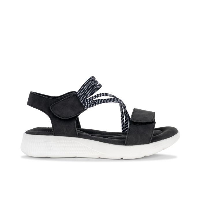 Sandali casual neri da donna con strappi