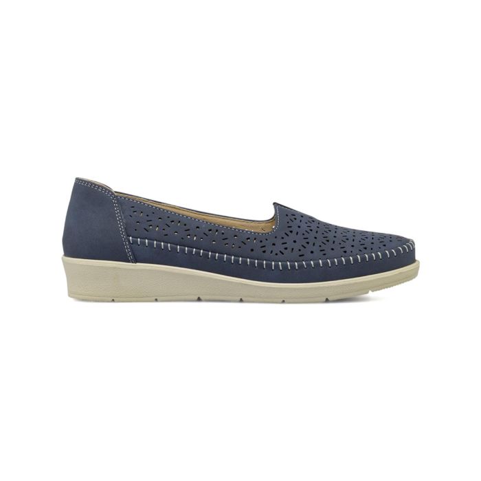 Ballerine Casual comfort blu da donna traforate