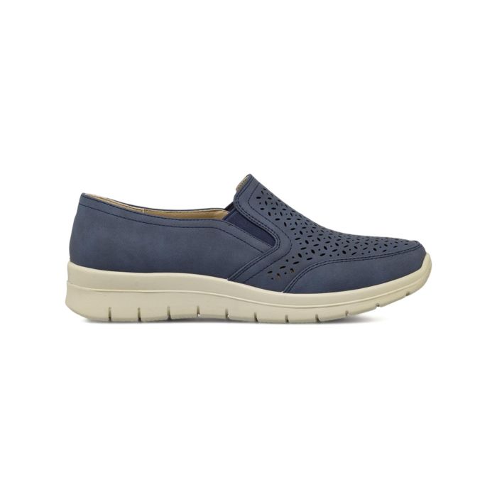 Mocassini Casual comfort blu da donna traforati