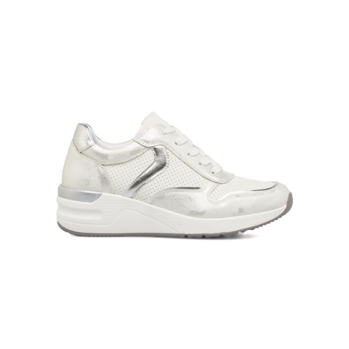 Sneakers bianche Estradà da donna con zeppa
