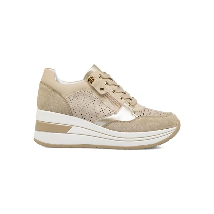 Sneakers rosa traforate Estradà da donna con zeppa