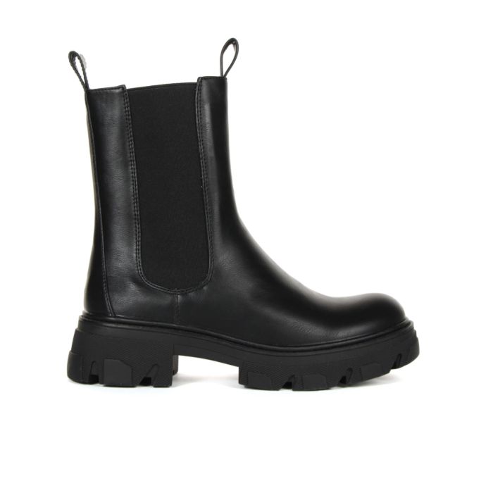 Stivaletti chelsea da donna neri con suola carrarmato