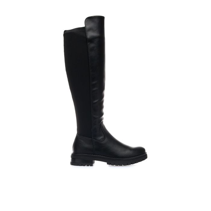 Stivali neri con zip interna e banda elastica posteriore