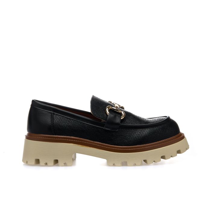 Mocassini casual neri con morsetto