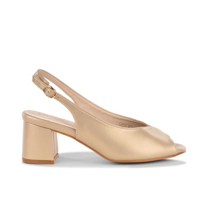 Decollete' beige cerimonia con tacco da donna spuntate