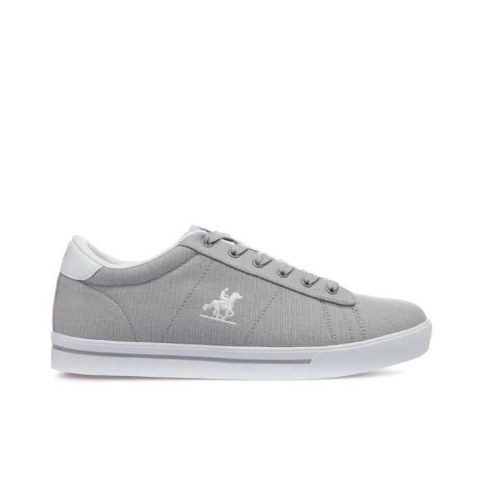 Sneakers grigie con logo laterale