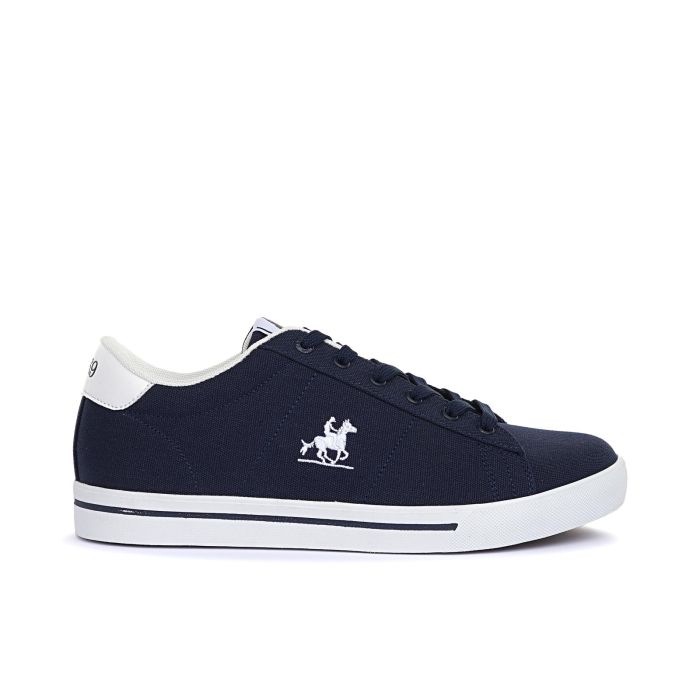 Sneakers blu con logo laterale