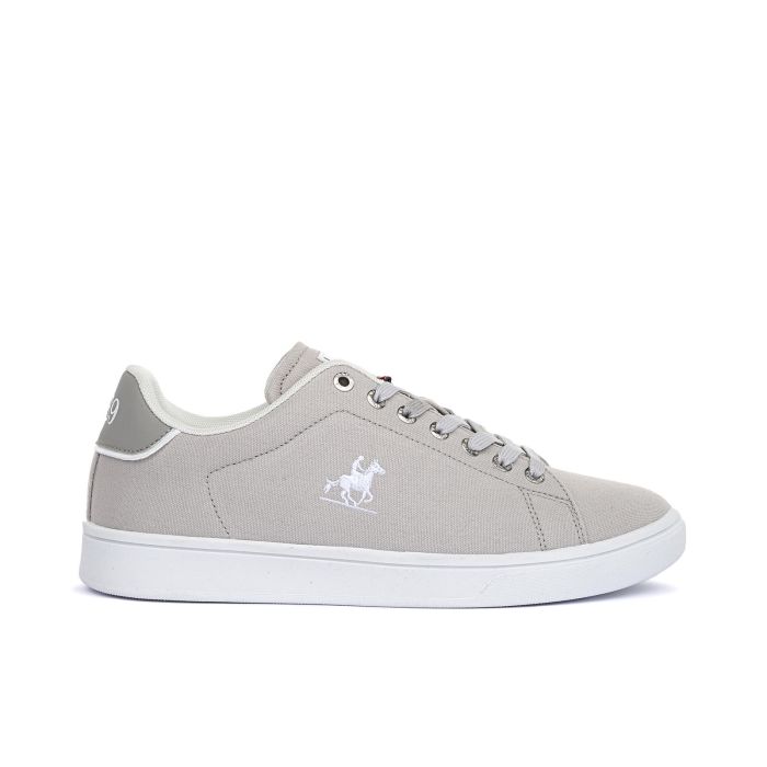 Sneakers beige con logo laterale
