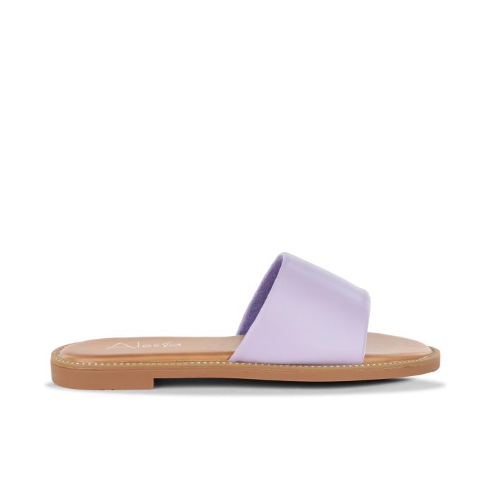 Ciabattine viola da donna con fascia colorata