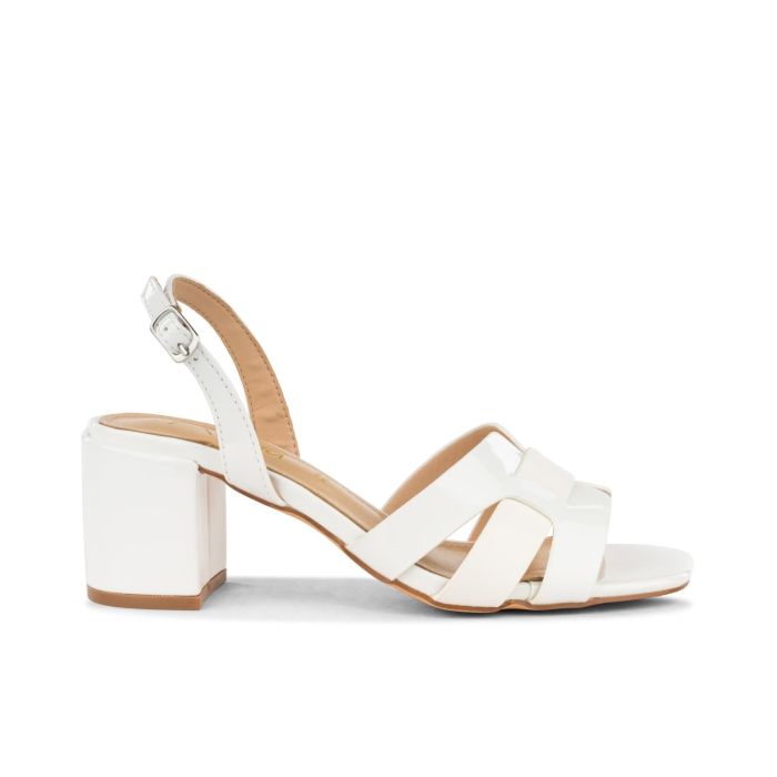 Sandali bianchi con tacco da donna
