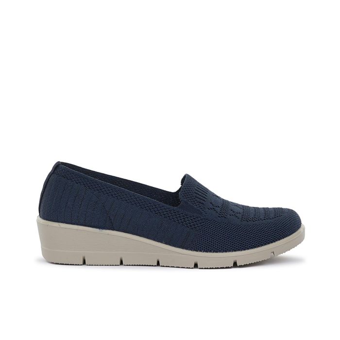 Mocassini comfort blu in tessuto