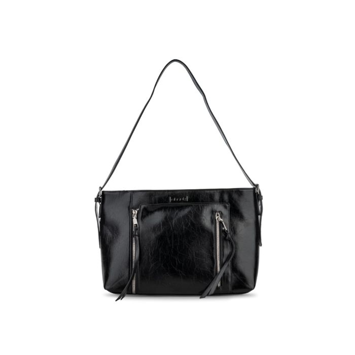 Shopper nera da donna con dettaglio zip