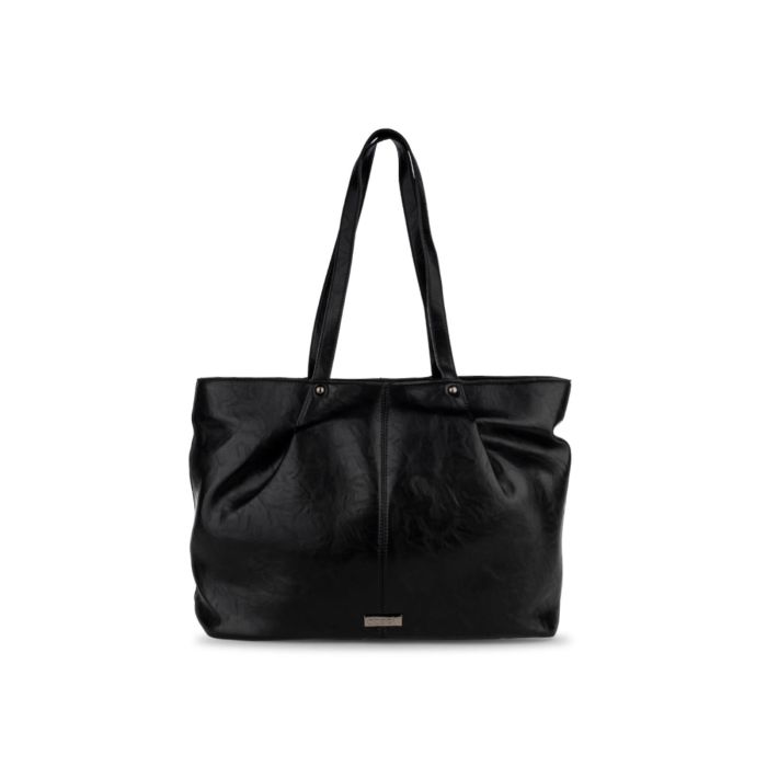 Shopper nera da donna effetto vintage