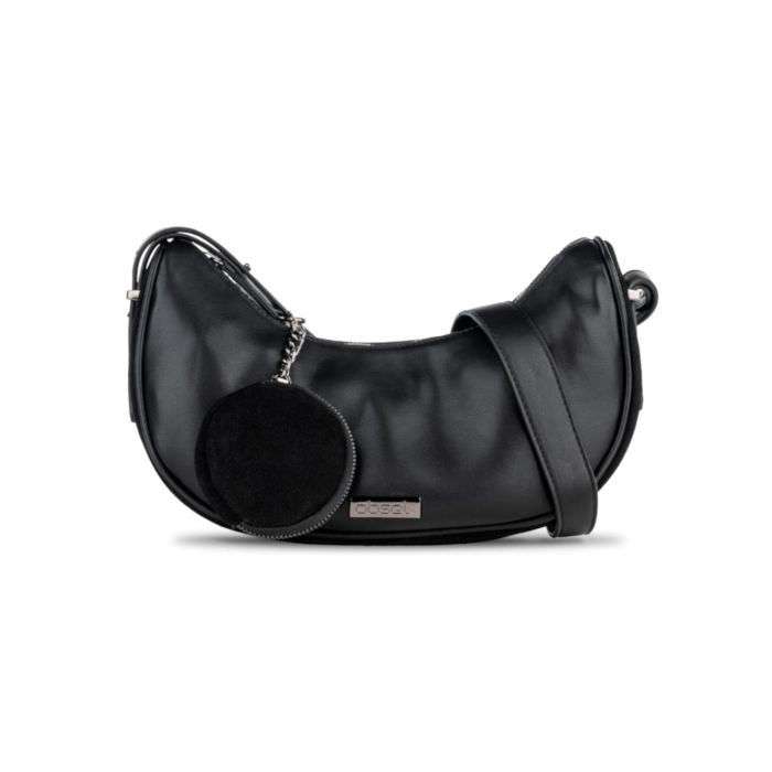 Moon bag nera da donna con tracolla