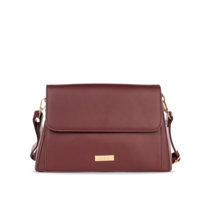 Borsa a spalla rossa da donna con patta