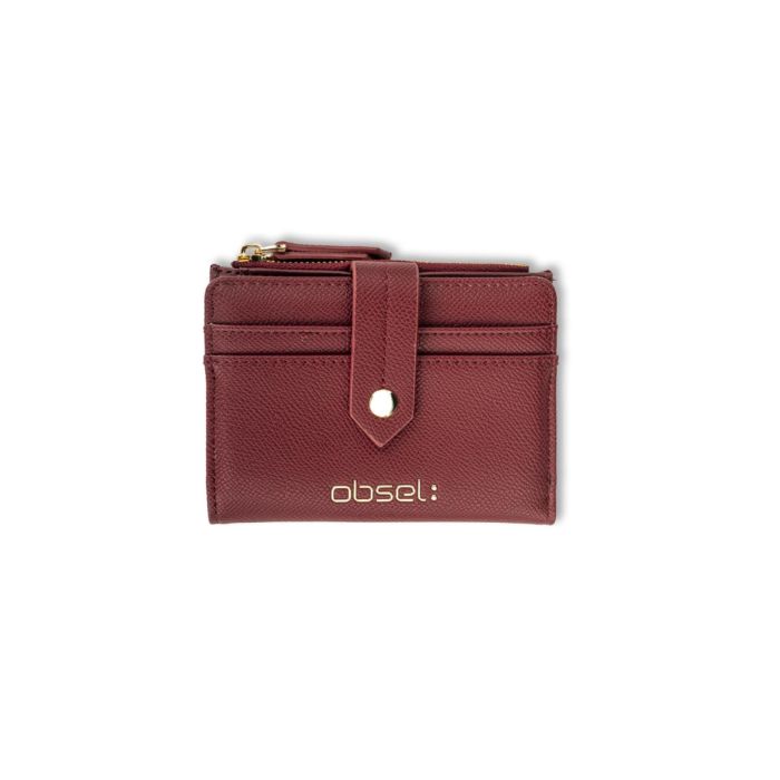 Portacarte bordeaux da donna con scritta logo