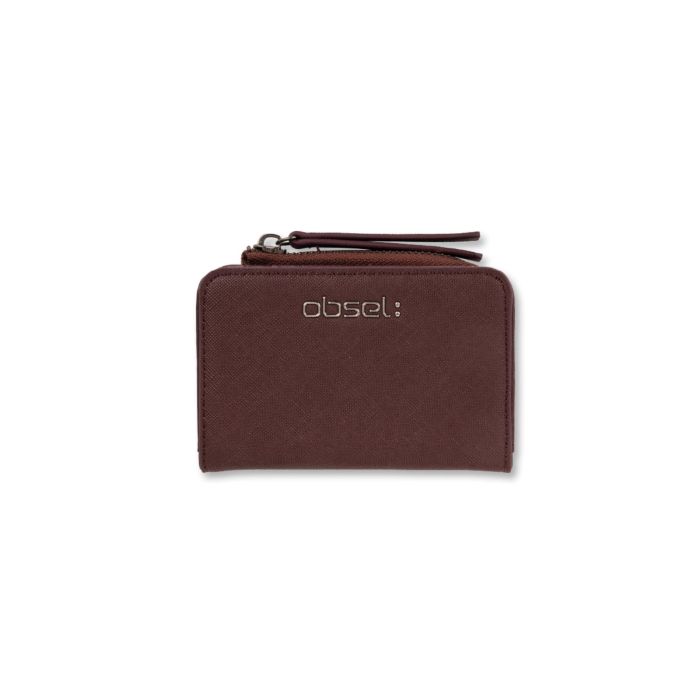 Portafoglio bordeaux da donna con scritta logo