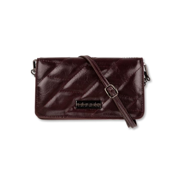 Pochette bordeaux da donna effetto trapuntato con tracolla