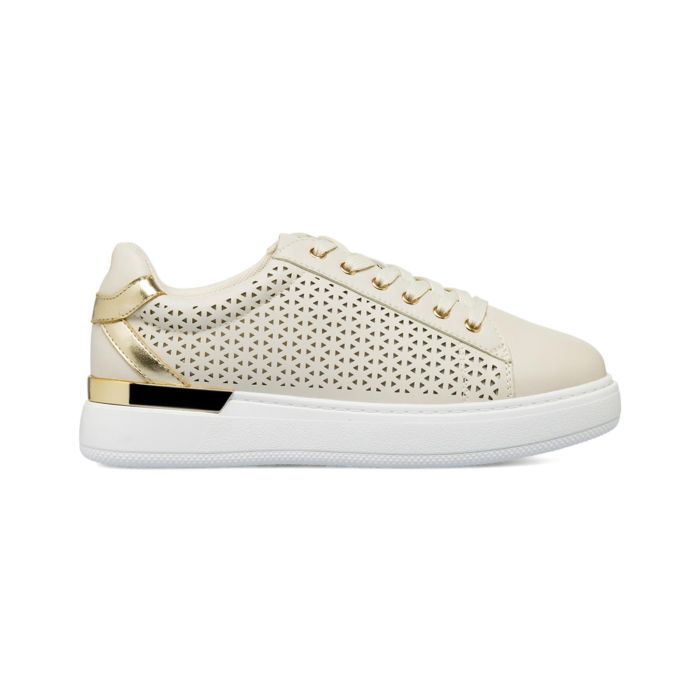 Sneakers Estradà beige traforate da donna