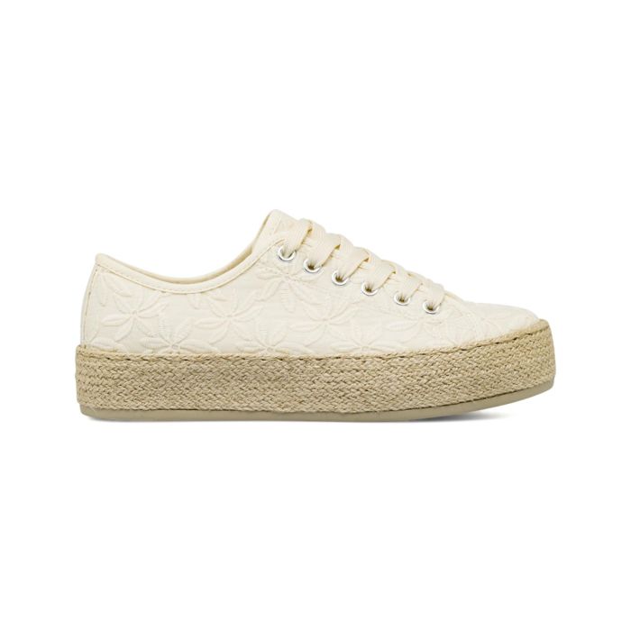 Sneakers Estradà beige in tessuto da donna con suola in corda