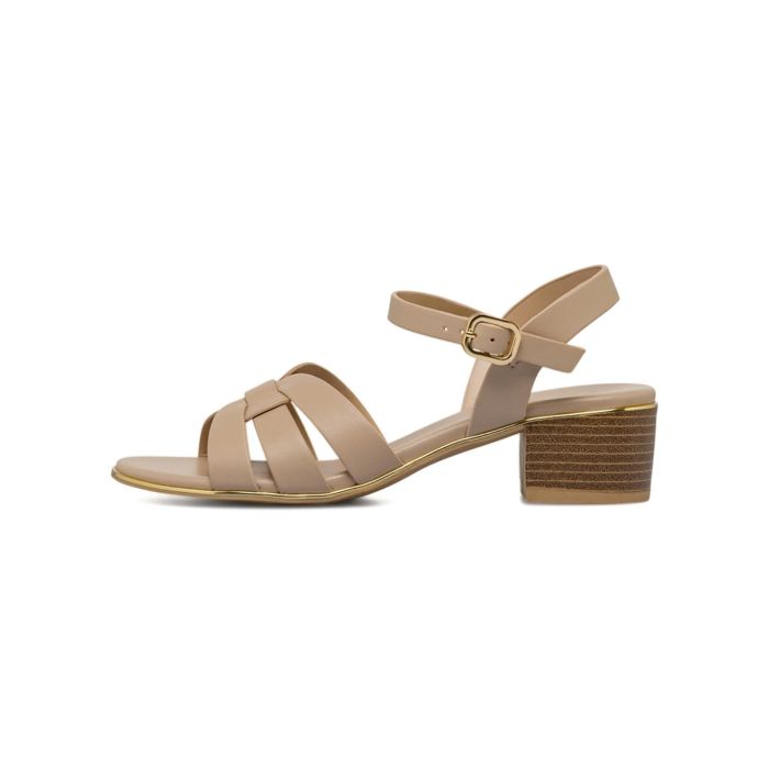 Sandali beige Alesya da donna con tacco largo basso