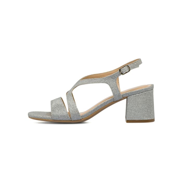 Sandali argento glitter Alesya da donna con tacco largo medio