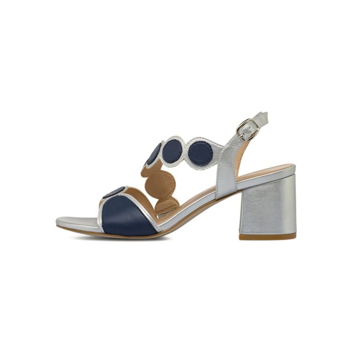 Sandali argento Alesya da donna con tacco largo medio