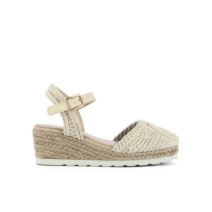 Sandali beige con zeppina