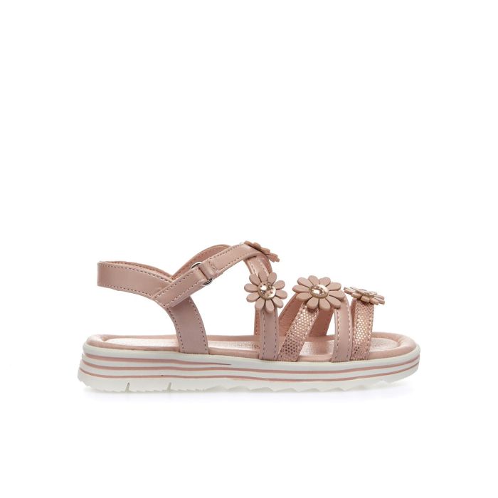 Sandali rosa da bimba con fiorellini e velcro