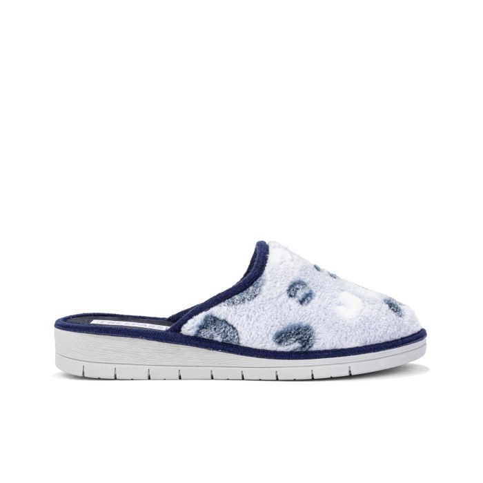 Ciabatte donna da casa azzurre con cuori