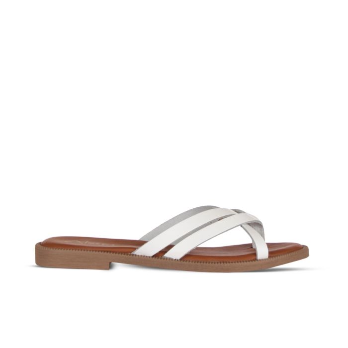 Ciabattine bianche modello infradito in pelle