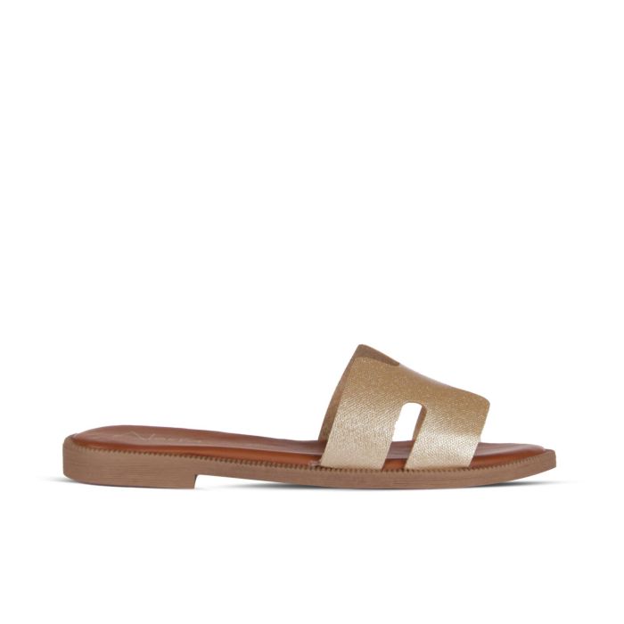 Ciabattine oro in pelle