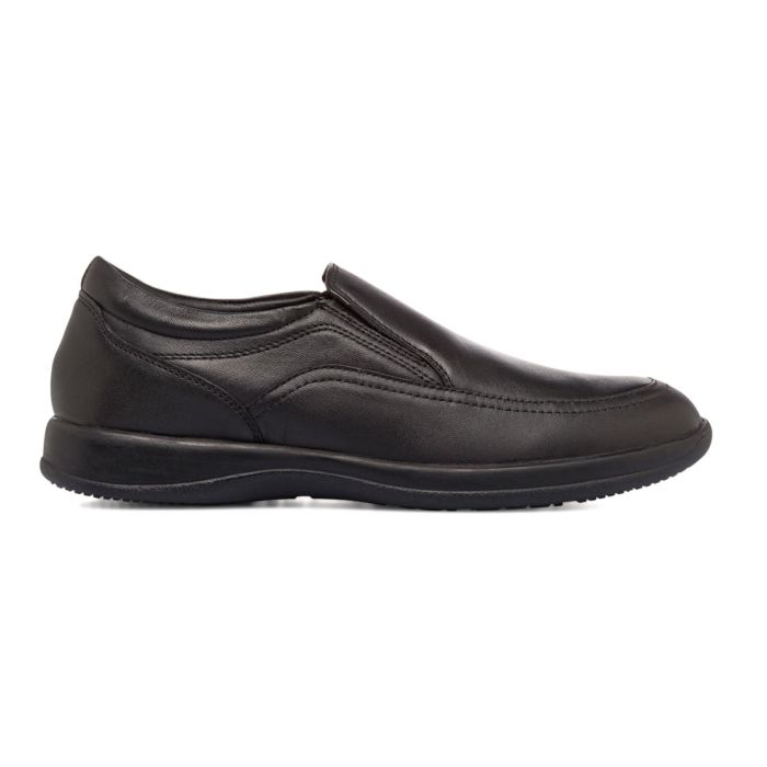 Slip-on comfort in pelle nere da uomo