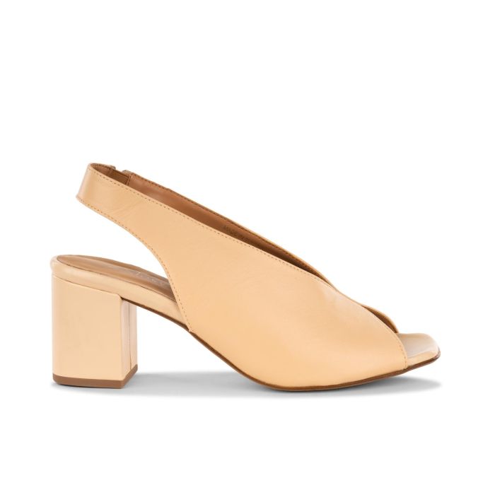 Sandali con tacco rosa in pelle da donna